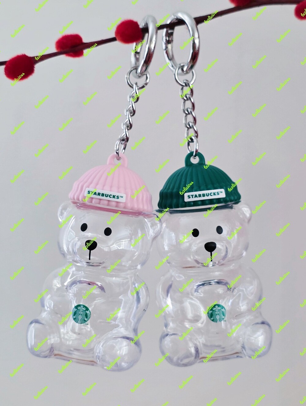 STARBUCKS KOREA 2026 BEARISTA BEAR COLD CUP MINIATURE KEYCHAIN SET - Picture 2 of 9